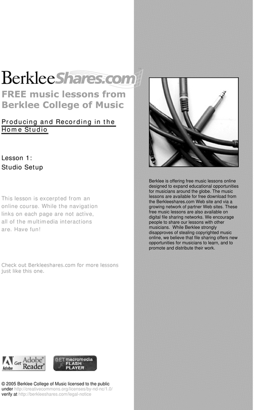 Product picture Berklee - Home Recording Studio Setups