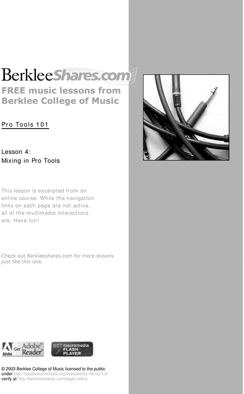 Product picture Berklee - Protools Mixing