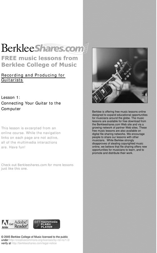 Product picture Berklee - Recording Guitarist