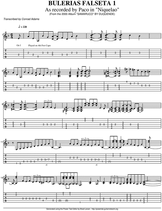 Product picture Falseta Bule - Paco de Lucia - Duquende ( Niquelao)