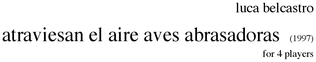 Product picture luca belcastro -atraviesan el aire aves abrasadoras