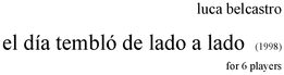 Product picture luca belcastro -  el día tembló de lado a lado